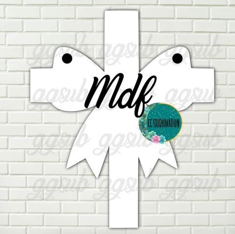 MDF - Cross with bow with holes 3 sizes to choose from