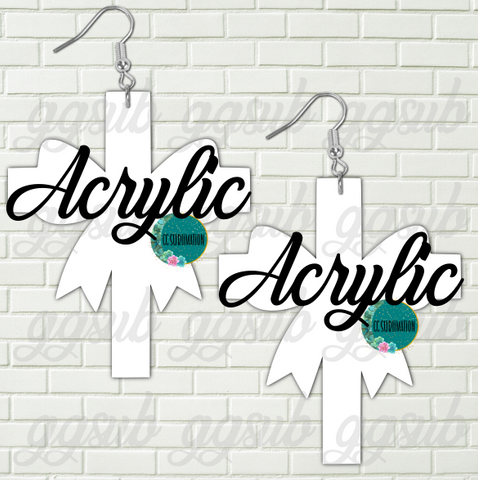Acrylic - Cross with bow 5 & 10 pairs 1.5 & 2 inch size - Sublimation Acrylic