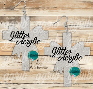 Glitter Acrylic Cross with bow 5 & 10 pairs 1.5 & 2 inch size - Sublimation Acrylic
