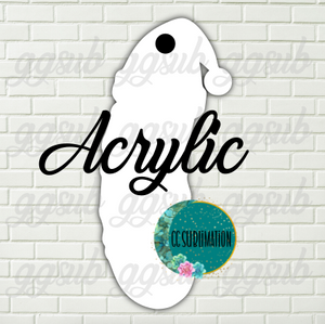 Acrylic- Santa pickle With or Without Hole - Sublimation Acrylic