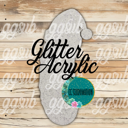 Glitter Acrylic Santa pickle 10 or 20 count 1.5 & 2 inch size( FOR BADGE REELS) - Sublimation Acrylic
