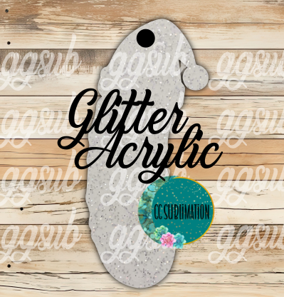 Glitter Acrylic - Santa pickle With or Without Hole - Sublimation Acrylic