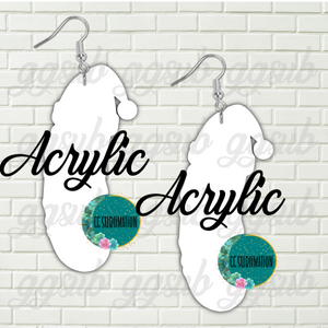 Acrylic - Santa pickle 5 & 10 pairs 1.5 & 2 inch size - Sublimation Acrylic