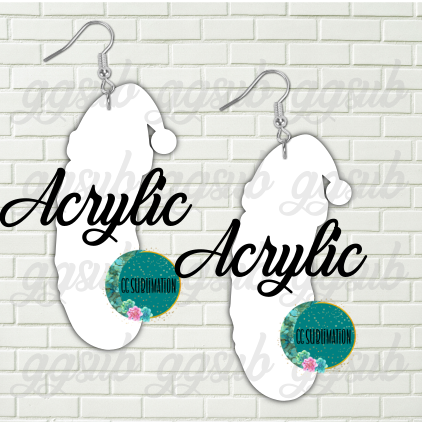Acrylic - Santa pickle 5 & 10 pairs 1.5 & 2 inch size - Sublimation Acrylic