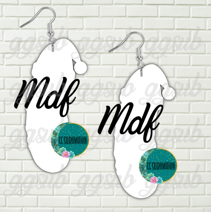 MDF - Santa pickle earrings 2 sizes to choose from