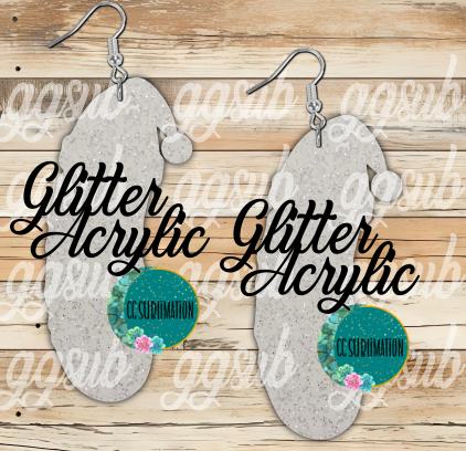 Glitter Acrylic Santa pickle 5 & 10 pairs 1.5 & 2 inch size - Sublimation Acrylic