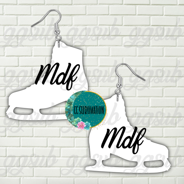 MDF - Ice skate earrings 2 sizes to choose from