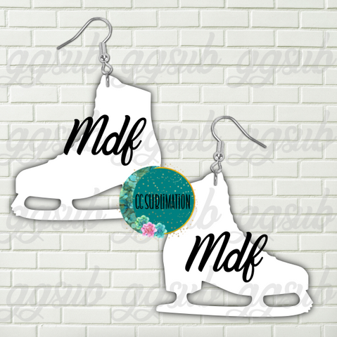 MDF - Ice skate earrings 2 sizes to choose from