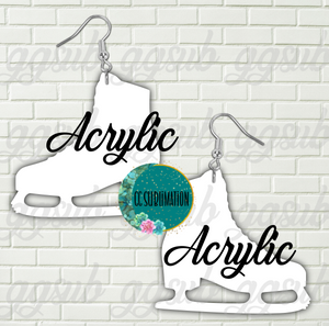 Acrylic - Ice skate 5 & 10 pairs 1.5 & 2 inch size - Sublimation Acrylic