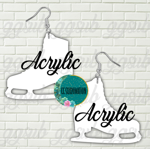 Acrylic - Ice skate 5 & 10 pairs 1.5 & 2 inch size - Sublimation Acrylic