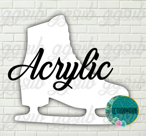Acrylic Ice skate 10 or 20 count 1.5 & 2 inch size (FOR BADGE REELS) - Sublimation Acrylic