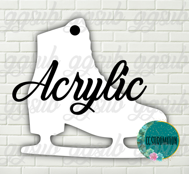 Acrylic- Ice skate With or Without Hole - Sublimation Acrylic