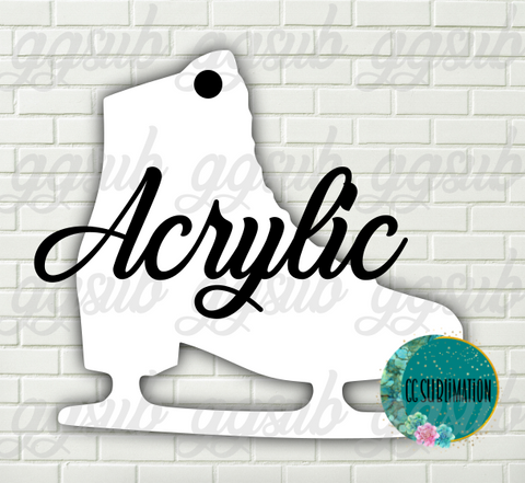 Acrylic- Ice skate With or Without Hole - Sublimation Acrylic