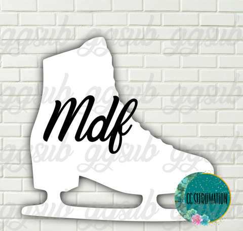 MDF - Ice skate withOUT holes 2 sizes to choose from (great for badge reels & hairbow centers)