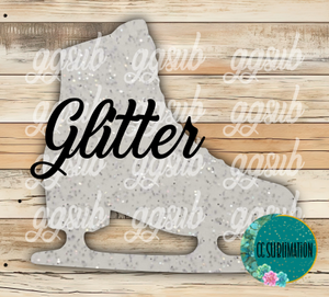 Glitter Acrylic Ice skate 10 or 20 count 1.5 & 2 inch size( FOR BADGE REELS) - Sublimation Acrylic