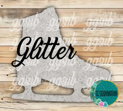 Glitter Acrylic Ice skate 10 or 20 count 1.5 & 2 inch size( FOR BADGE REELS) - Sublimation Acrylic