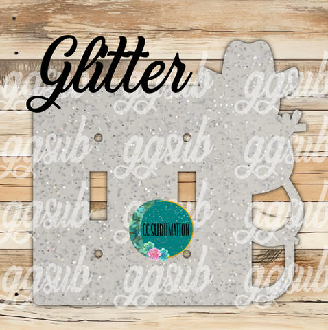 GLITTER Acrylic- Cowboy snowman -Double Light Switch Cover Sublimation