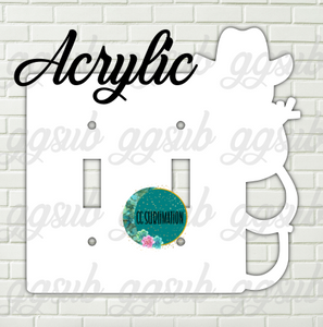 Acrylic- Cowboy snowman -Double Light Switch Cover Sublimation