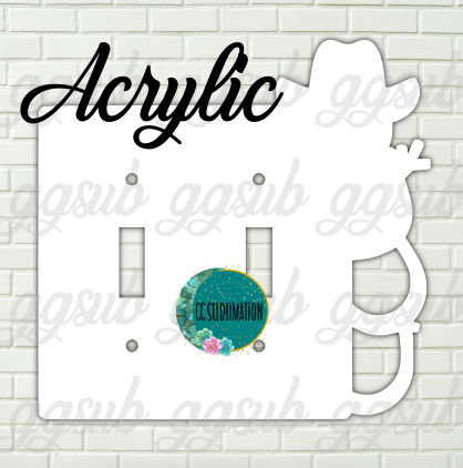 Acrylic- Cowboy snowman -Double Light Switch Cover Sublimation