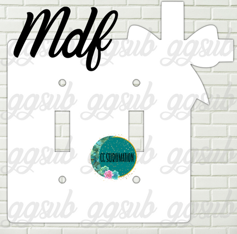 MDF- Cross with bow -Double Light Switch Cover Sublimation