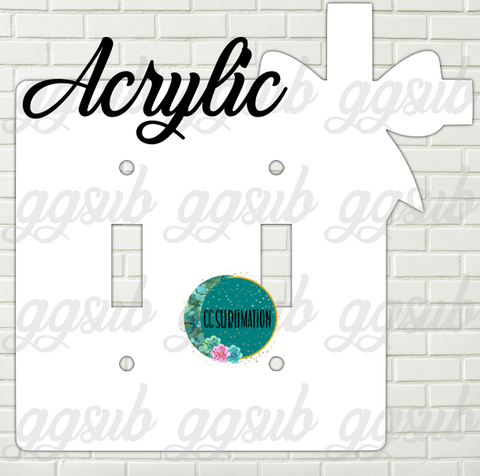 Acrylic- Cross with bow - Double Light Switch Cover Sublimation