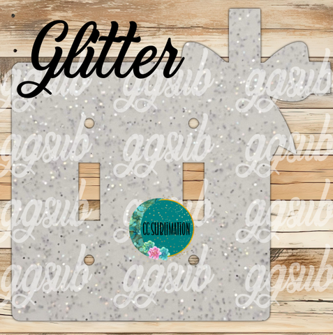 GLITTER Acrylic- Cross with bow -Double Light Switch Cover Sublimation