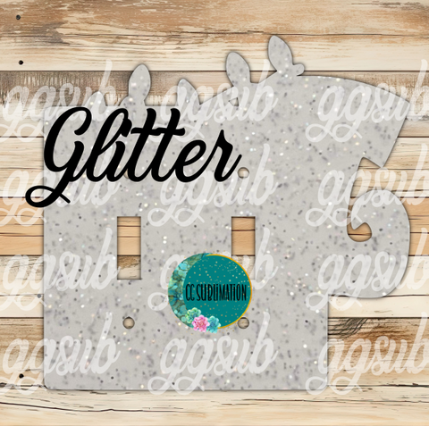 GLITTER Acrylic- Stocking with lights -Double Light Switch Cover Sublimation