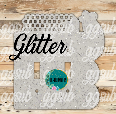 GLITTER Acrylic- Chicken with wire -Double Light Switch Cover Sublimation