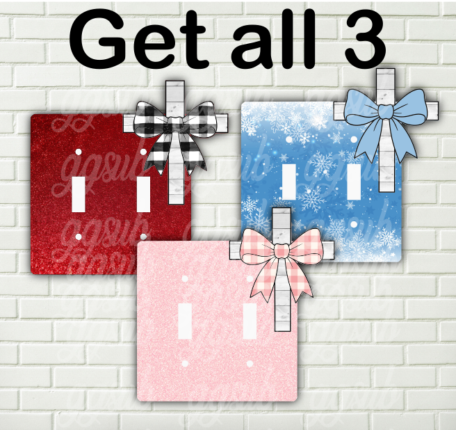 Digital design- Cross with bow light switch cover bundle