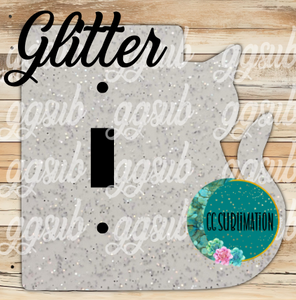 GLITTER Acrylic Cat light switch cover - Sublimation Acrylic