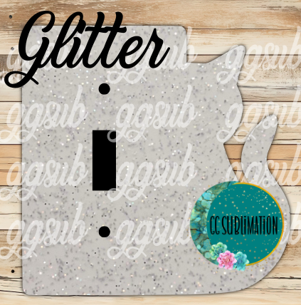 GLITTER Acrylic Cat light switch cover - Sublimation Acrylic