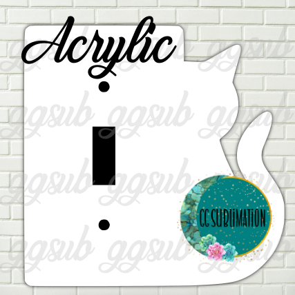 Acrylic- Cat light switch cover Sublimation Acrylic