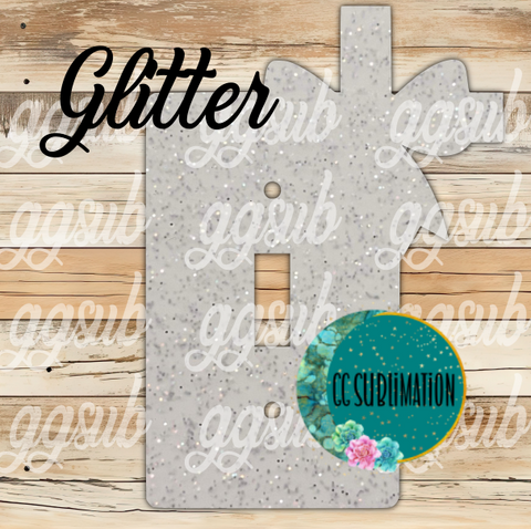 GLITTER Acrylic Cross with bow light switch cover - Sublimation Acrylic