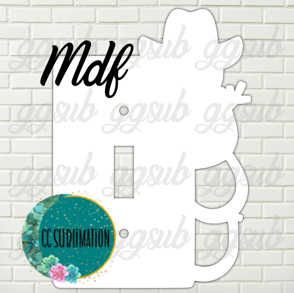MDF - Cowboy snowman - light switch cover