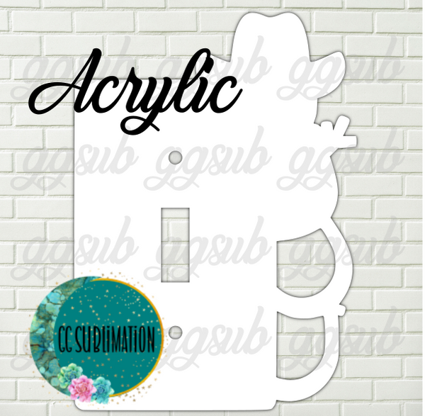 Acrylic- Cowboy snowman- light switch cover Sublimation Acrylic