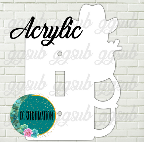 Acrylic- Cowboy snowman- light switch cover Sublimation Acrylic