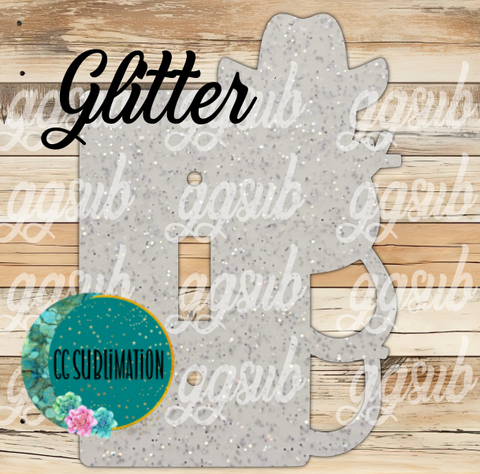 GLITTER Acrylic Cowboy Snowman - light switch cover - Sublimation Acrylic