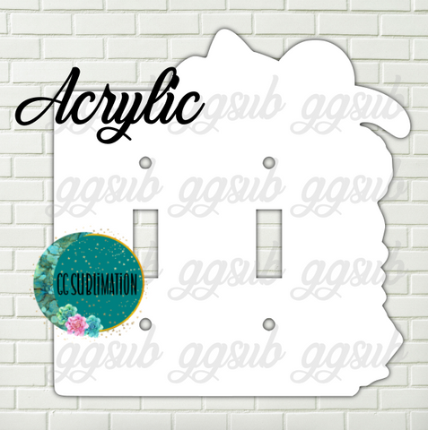 Acrylic- Turtle with shells - Double Light Switch Cover Sublimation