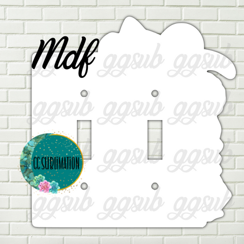 MDF- Turtle with shells-Double Light Switch Cover Sublimation