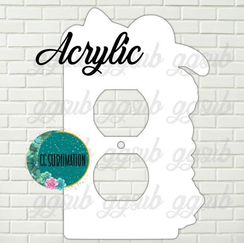 Acrylic- Turtle with shells -  Outlet cover Sublimation Acrylic