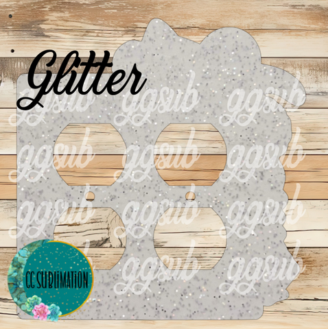 GLITTER Acrylic- Turtles with shells -Double Outlet Cover Sublimation