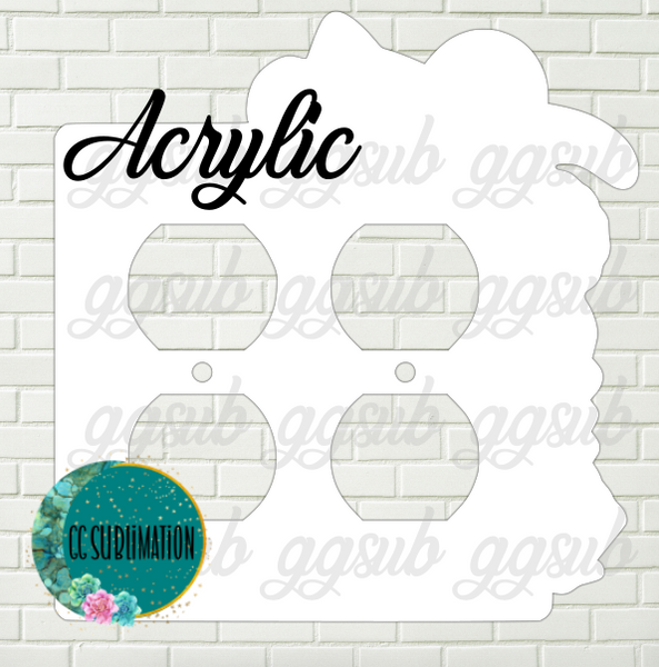 Acrylic- Turtle with shells - Double Outlet Cover Sublimation