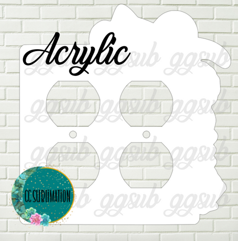 Acrylic- Turtle with shells - Double Outlet Cover Sublimation
