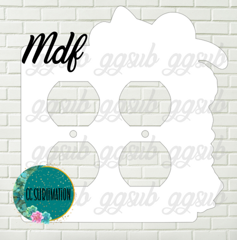 MDF- Turtle with shells-Double Outlet Cover Sublimation