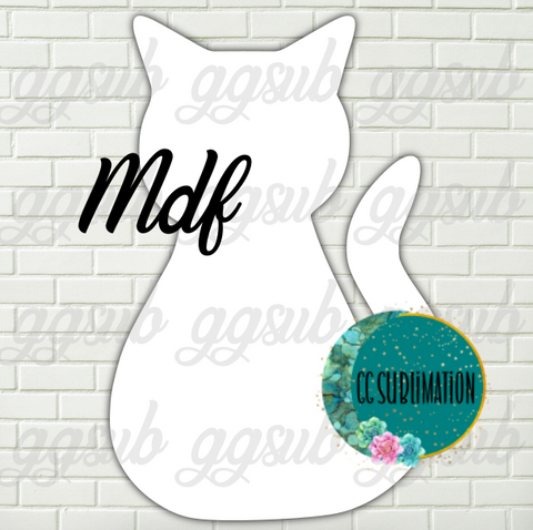 MDF - Cat sitting withOUT holes 2 sizes to choose from (great for badge reels & hairbow centers)