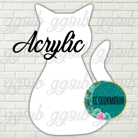 Acrylic Cat sitting 10 or 20 count 1.5 & 2 inch size (FOR BADGE REELS) - Sublimation Acrylic