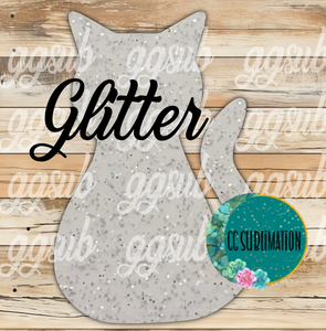 Glitter Acrylic Cat sitting 10 or 20 count 1.5 & 2 inch size( FOR BADGE REELS) - Sublimation Acrylic