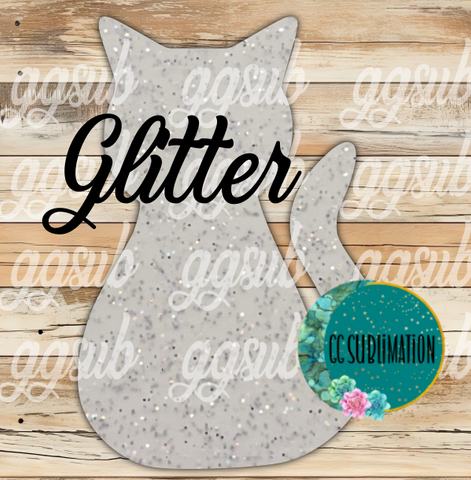 Glitter Acrylic Cat sitting 10 or 20 count 1.5 & 2 inch size( FOR BADGE REELS) - Sublimation Acrylic