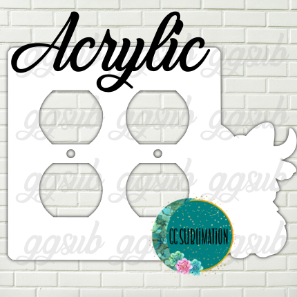 Acrylic- Highland cow with bow - Double Outlet Cover Sublimation