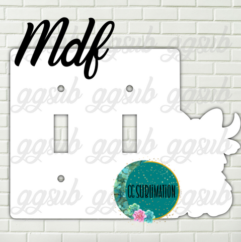 MDF - Highland cow with bow- Double Light Switch Cover Sublimation